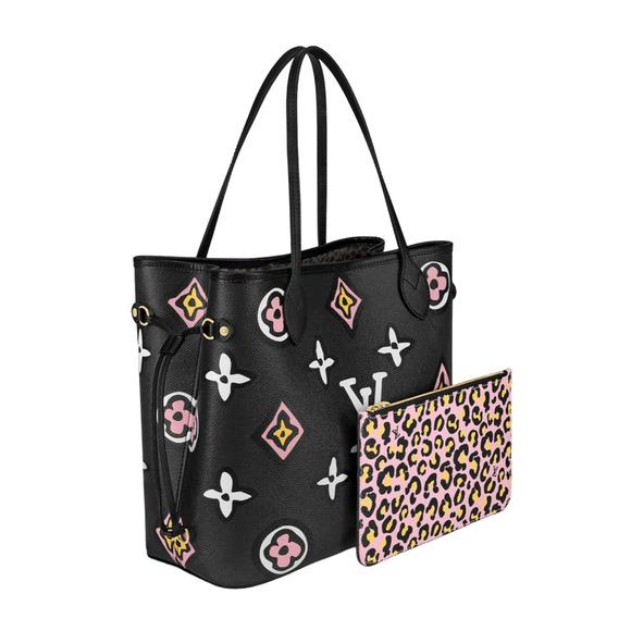 Louis Vuitton Neverfull MM Wild At Heart Black White Tote Handle Shoulder Bag - Picture 1 of 13